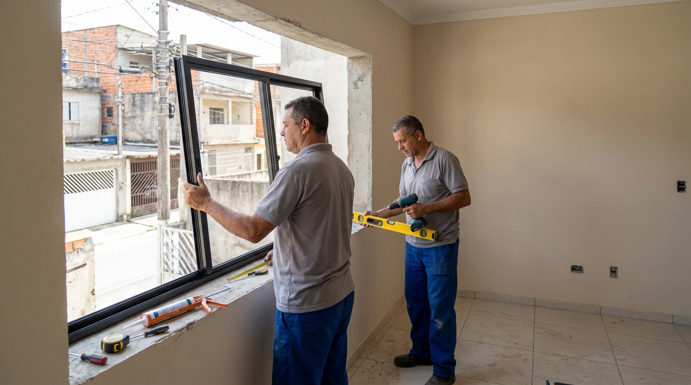 Troca de perfis danificados em Ipatinga‑MG