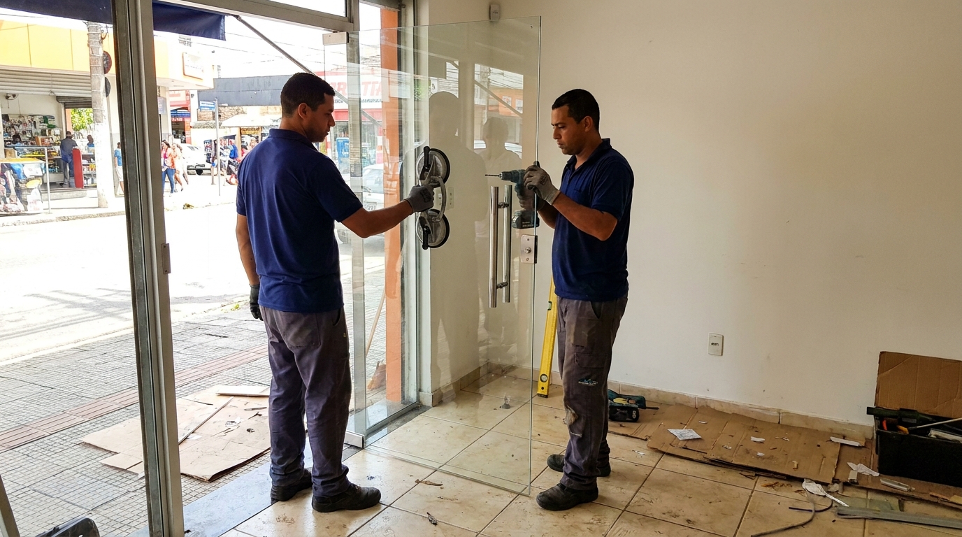 Troca de portas danificadas em Ipatinga‑MG